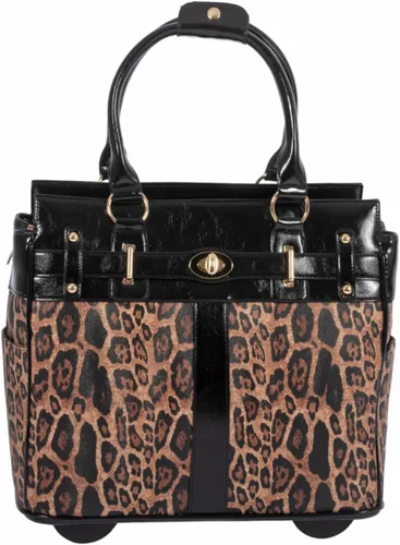 Vista 8 de JKM & Company Bolsa con ruedas para laptop para mujer, maletín con ruedas para laptop de 13 a 17 pulgadas