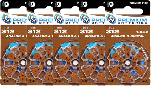 Vista 16 de Pilas Premium para audífonos, tamaño 10, 1.45V, con pestaña amarilla (6 pilas)