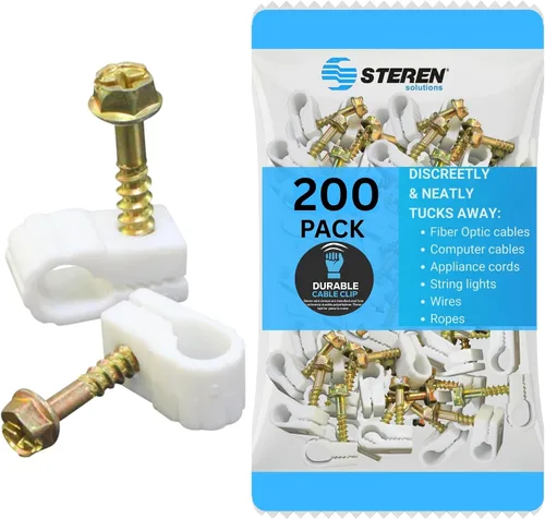 Vista 12 de STEREN Clips coaxiales para cables - Soporte para cables - Clips de alambre - Clips laterales para colgar - Soporte de cable para escritorio Gris