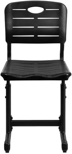 Vista 6 de Flash Furniture Silla de estudiante negra de altura ajustable con marco de pedestal negro