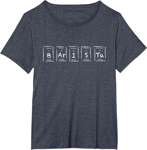Vista 11 de Barista Espresso Latte Cappuccino Coffee Periodic Table T-Shirt Asphalt Grey