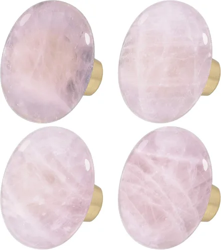 Vista 12 de Rockcloud Cajón de perilla de piedra de ágata con rayas negras naturales con tornillos, mango ovalado de piedras preciosas ásperas para armario Negro