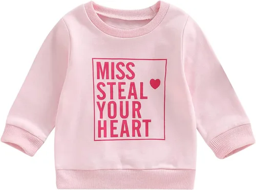 Vista 60 de Sudadera con cuello redondo para el día de San Valentín para bebé, niña, niño, para el día de San Valentín