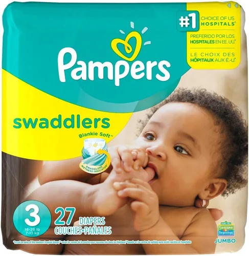 Vista 7 de Pampers Swaddlers Pañales para recién nacido talla 1 (8-14 libras), 35 unidades, Jumbo