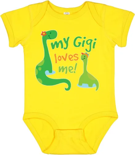 Vista 15 de inktastic My Gigi Loves Me Grandson - Body de dinosaurio para bebé 0020 Blanco