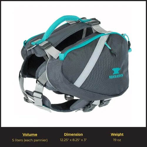 Vista 8 de Mountainsmith K-9 mochila para perro Arnés de mochila canina, ajustable, portador de bolsa de sillín, para senderismo y campamento