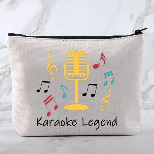 Vista 3 de CYTING Regalo divertido para amantes del karaoke, regalo de noche de karaoke, bolsa de cosméticos de leyenda de karaoke, regalo para fanáticos