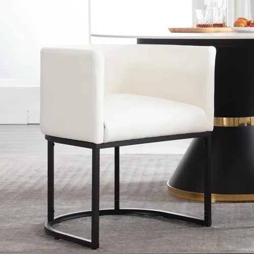Vista 37 de RIVOVA - Silla tapizada para comedor, silla lateral moderna de barril, sillas tapizadas para comedor, silla cómoda para cocina, silla lateral