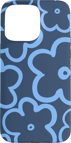 Vista 27 de Funda para iPhone 12 Mini con diseño floral azul marino y azul claro