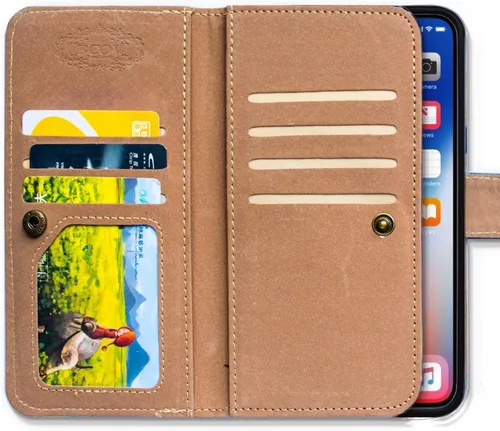 Vista 3 de Bcov Funda para iPhone 11 Pro, Retro Union Jack Flag Multifuncional Cartera Flip Case PU Cuero Folio Funda con Ranura para Tarjeta de Crédito