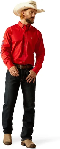 Vista 91 de Ariat Camisa de sarga con logotipo del equipo para hombre