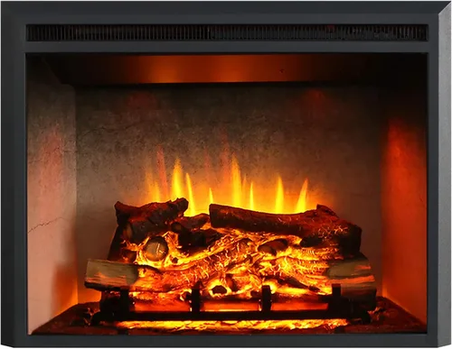 Vista 9 de RICHFLAME Gavin 23 Pulgadas Chimenea Eléctrica de Inserción con Tronco y Altavoz, Diseñada para Montaje en Pared, Apertura para Quema de Madera