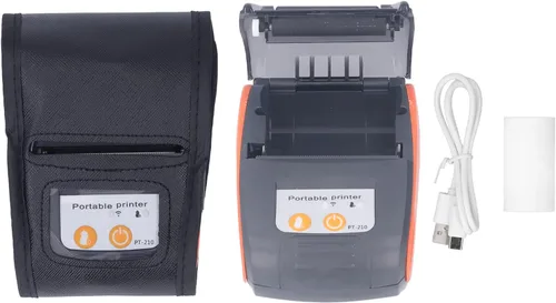 Vista 2 de YWBL-WH Impresora térmica de recibos POS Bluetooth Mini impresora de billetes de 2.283 in compatible con Android, iOS, máquina de impresión