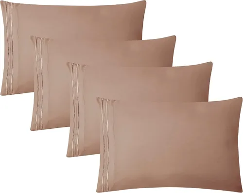 Vista 19 de Clara Clark Fundas de almohada de tamaño estándar – Funda de almohada ultra suave, fundas de almohada de microfibra ligera tamaño Queen – Juego de 2