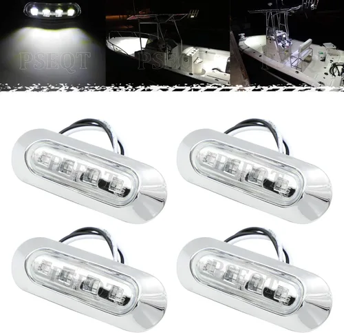 Vista 7 de Luces LED marinas impermeables de 3.8 pulgadas, luces LED marinas de cortesía, luz de navegación, popa de popa de cabina, iluminación para pontón