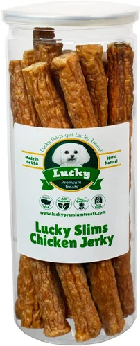 Vista 8 de Lucky Premium Treats Lucky Slims - Golosinas largas de carne de res para perros y palitos crujientes para masticar con carne de res real para perros