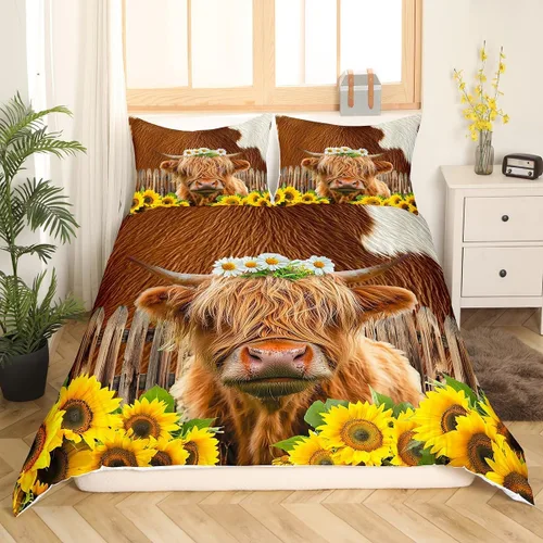 Vista 36 de Juego de funda de edredón de oso para niños, juego de ropa de cama de animales salvajes para niños, naturaleza, vida silvestre, oso, pájaro, juego