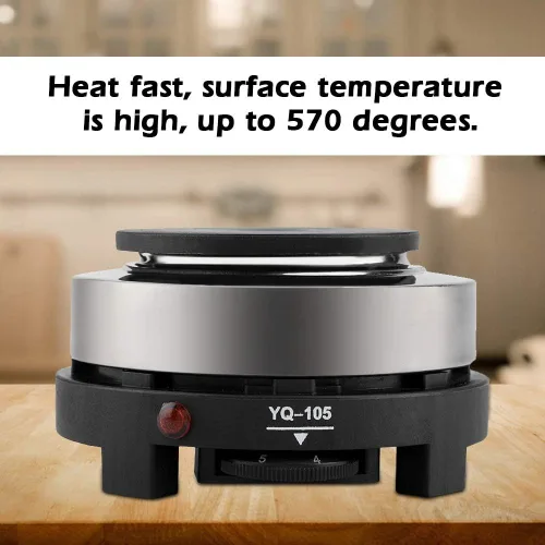 Vista 2 de Mini estufa, enchufe de EE. UU. portátil de 110 V, 500 W, mini estufa eléctrica, placa caliente, calentador multifunción para el hogar, adecuado