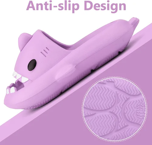 Vista 4 de Sandalias de baño con diseño de tiburón para niños y niñas Sandalias de ducha para niños y niñas Sandalias de playa y piscina Secado rápido