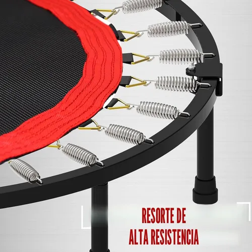 Vista 2 de Kanchimi - Mini trampolín plegable de 40"/48" para fitness, cama elástica para ejercicio en interiores con mango, carga máxima de 330 libras