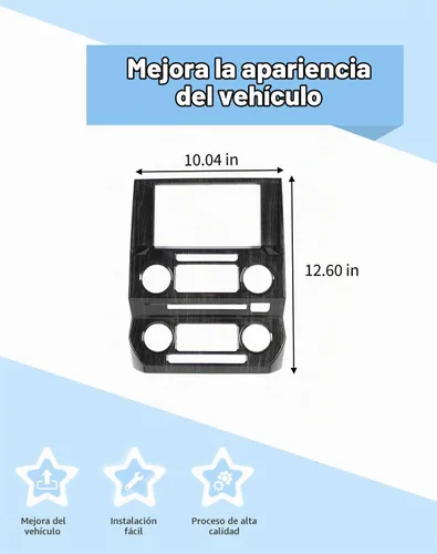 Vista 6 de Voodonala - Funda para panel de control del volumen de navegación de la consola central para Ford F150 2015-2020, grano de madera negro Fibras