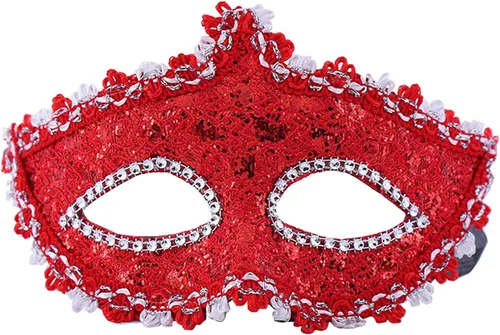 Vista 5 de Disfraz para Halloween Encaje Con Rhinestone de máscara veneciana mujer Masquerade Máscara