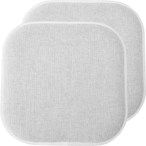 Vista 139 de Sweet Home Collection Cojines de espuma viscoelástica para silla, antideslizantes, diseño de panal de abeja, 16 x 16 pulgadas, paquete de 2