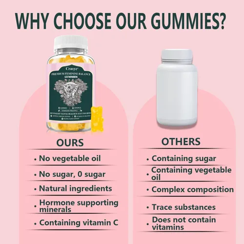 Vista 6 de Gomitas de equilibrio femenino prémium para el equilibrio de pH y salud vaginal, probióticos, piña hawaiana, gomitas femeninas para mujeres, área