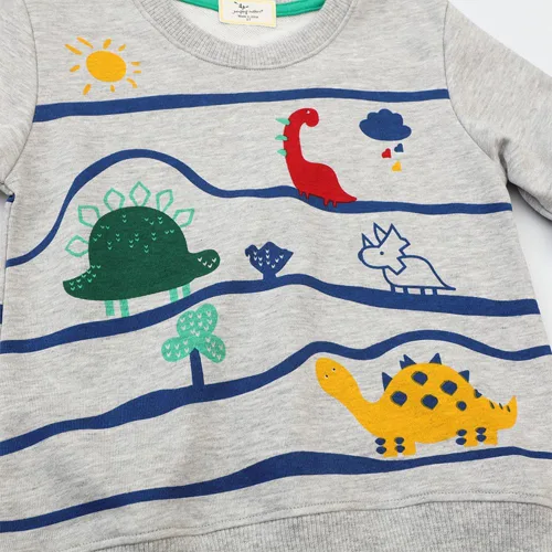 Vista 4 de Popshion - Sudaderas de dinosaurios para niños, pulóveres deportivos de caricaturas de manga larga, tallas 1-7T