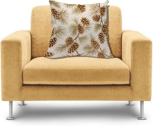 Vista 4 de IBILIU Fundas de almohada de conos de pino de 18 x 18 pulgadas, de algodón y lino, fundas de cojín decorativas para sofá, dormitorio