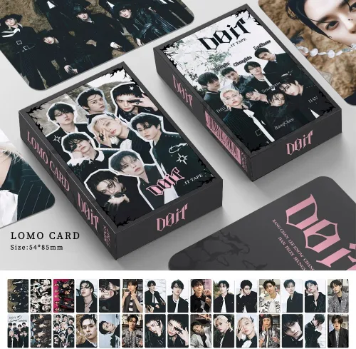 Vista 7 de 120 piezas de tarjetas fotográficas de Stray-Kids, tarjetas Lomo de Stray-Kids para colección (Beige)