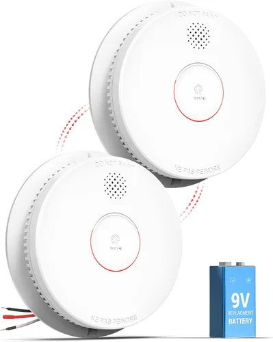 Vista 11 de SITERWELL Detector de humo fotoeléctrico alarma de humo 9V batería