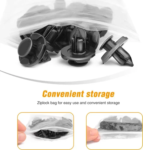 Vista 5 de GOOACC 100 piezas de remaches de sujeción de parachoques de repuesto OEM para Infiniti 1997-2012 Nissan 1998-2015# 01553-09321 Nylon 0.315 in