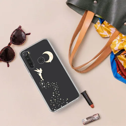 Vista 2 de kwmobile Funda de TPU compatible con Xiaomi Redmi Note 8 (2019/2021) - Funda TPU Funda para teléfono - Hada brillante oro rosa/transparente