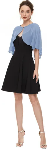 Vista 4 de Chales de gasa suave para cubrir el vestido de noche de boda para mujer