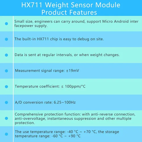 Vista 6 de HX711 Módulo de célula de carga digital, sensor de peso módulo A/D con pantalla Báscula de pesaje de 24 bits Smart Arduino Célula de carga Pantalla