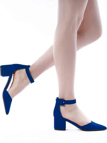 Vista 5 de DREAM PAIRS ANNEE - Zapatos de tacón bajo y grueso con punta puntiaguda