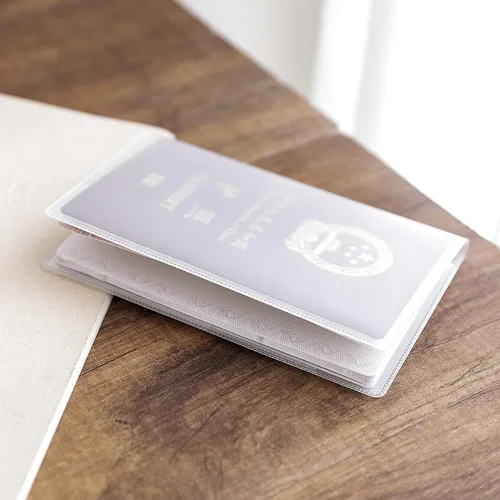 Vista 3 de 16 fundas de plástico transparente esmerilado para pasaporte, funda protectora de pasaporte impermeable de PVC, funda para pasaporte, soporte