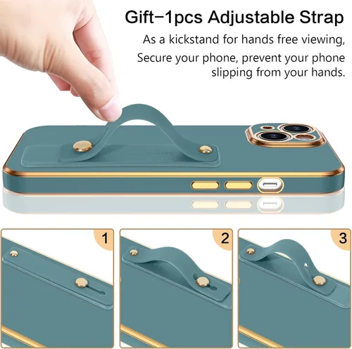 Vista 3 de VENINGO Funda 14 Plus, TPU suave y delgada con pulsera ajustable, resistente a los arañazos, a prueba de golpes, funda protectora para 14 Plus 6.7