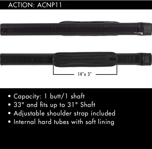 Vista 3 de Action ACNP11 1x1 Estuche para taco de piscina duro balístico - Bolsa larga