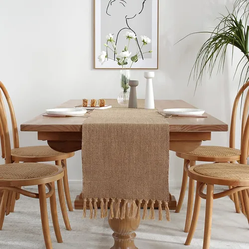 Vista 7 de Hsvanyr Bufandas de lino de algodón para decoración de mesa de estilo rústico para interiores y exteriores, decoración de fiesta del hogar, 13 x 63