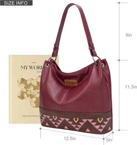 Vista 138 de Wrangler Hobo - Bolsas para mujer de cuero vegano con asa superior, bolsos de hombro y bolsos