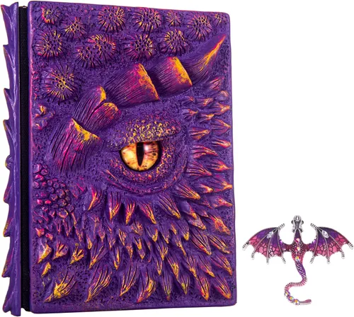 Vista 23 de Diario 3D en relieve de ojo de dragón en relieve, cuaderno grabado de resina, cuaderno Dnd para los amantes de los dragones, papel en blanco, bloc