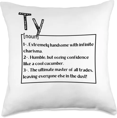 Vista 5 de Funny Custom Name Ty Husband Dad Men Nombre Ty Significado Definición Boy - Almohada personalizada con sarcasmo, 16 x 16, multicolor