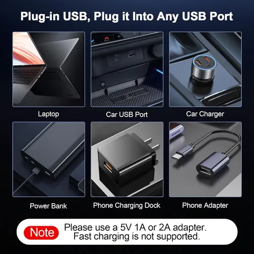 Vista 5 de 2 PCS Luces Ambientales USB Azules para Interior del Automóvil, Control Táctil Brillo Ajustable Enchufables Botella de Vidrio Retro Luces Nocturnas