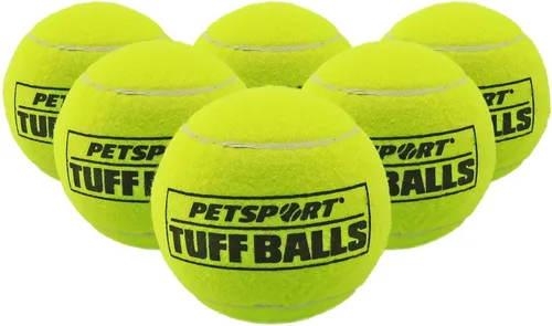 Vista 9 de PetSport Jr. Happy Birthday Tuff Ball - Juguetes para perros Paquete de 4 pelotas de tenis pequeñas (1.8 pulgadas) seguras para mascotas y goma