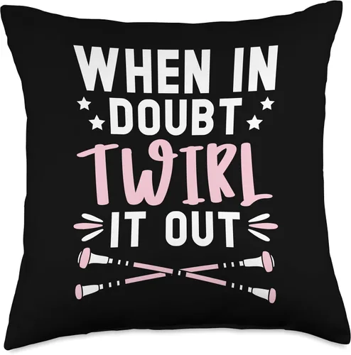 Vista 4 de When In Doubt Twirl It Baton Twirler Baton - Almohada giratoria