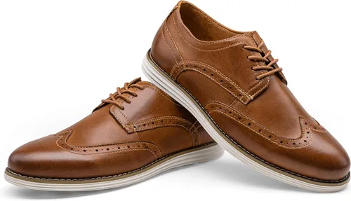 Vista 6 de Vostey Zapatos de vestir de cuero para hombre, zapatos de vestir casuales para hombres, zapatos de cuero Oxford para hombres