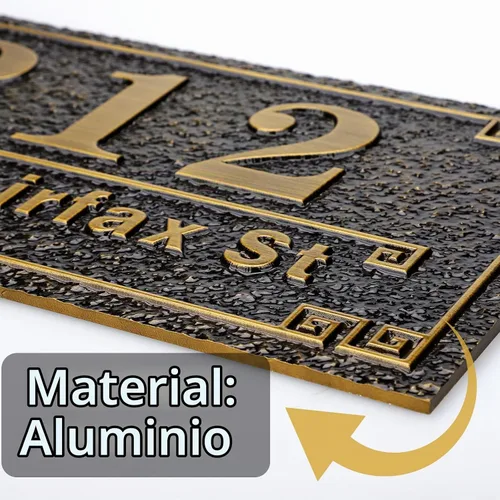 Vista 4 de Placa de dirección vintage personalizada, número de casa, letrero de dirección, relieve tallado Classic-01