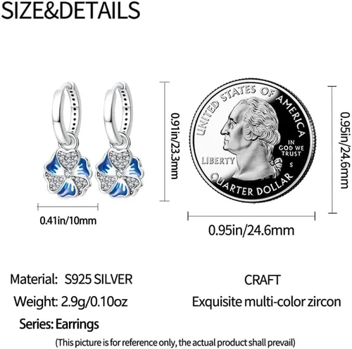 Vista 4 de Aretes de plata de ley S925 para mujer, aretes de aro Huggie